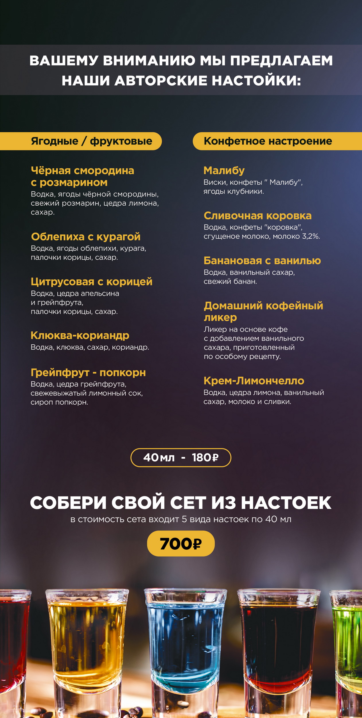 Сет авторских настоек